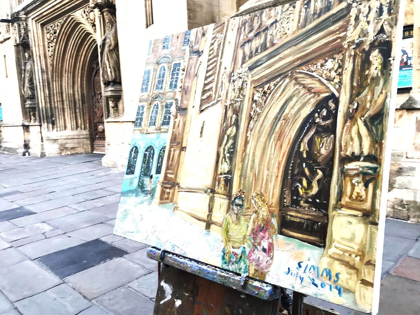 Oil painting of the city of Bath