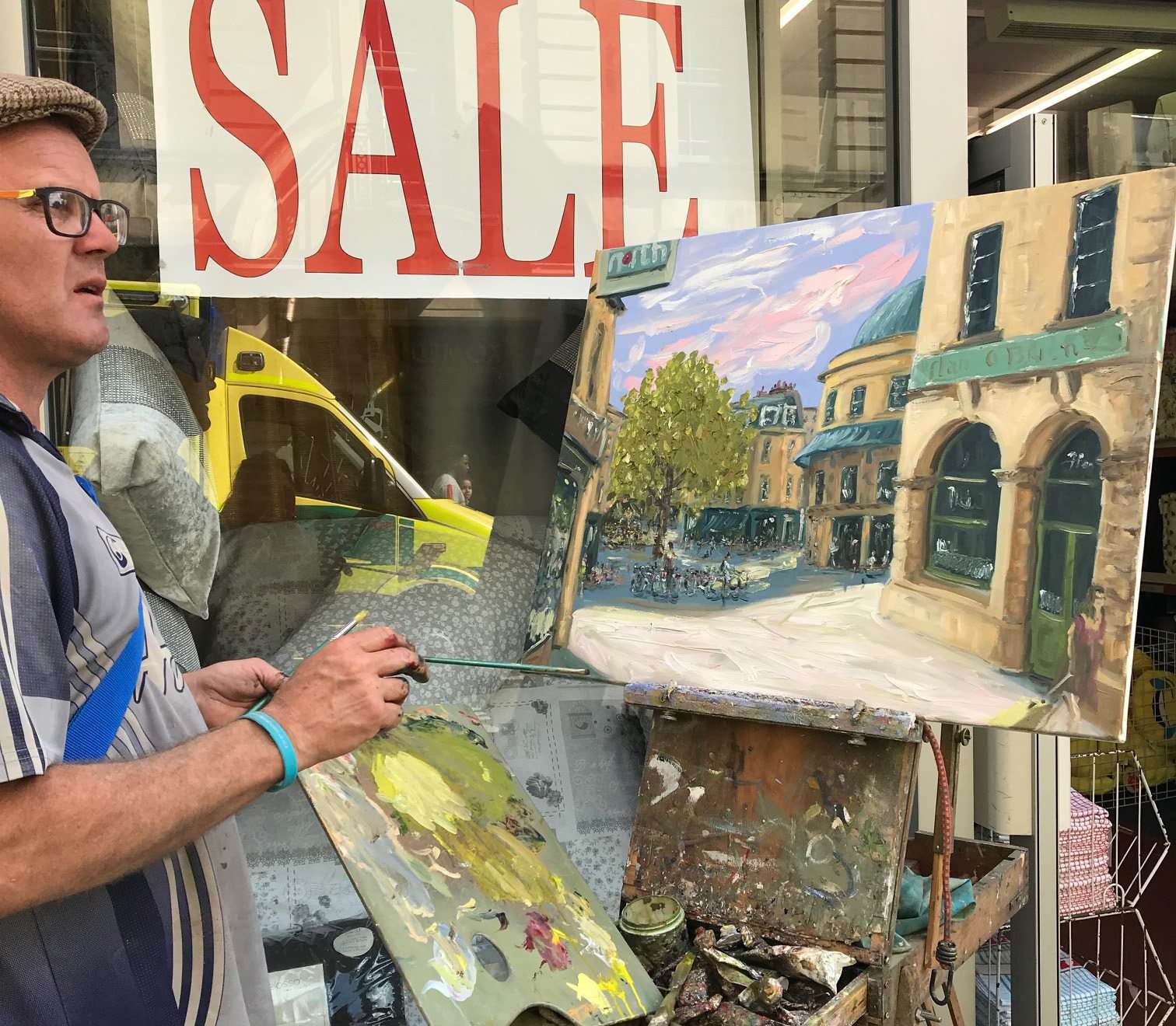 Gearoid Simms painting outdoors